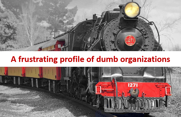 A frustrating profile of dumb organizations A frustrating profile of dumb organizations