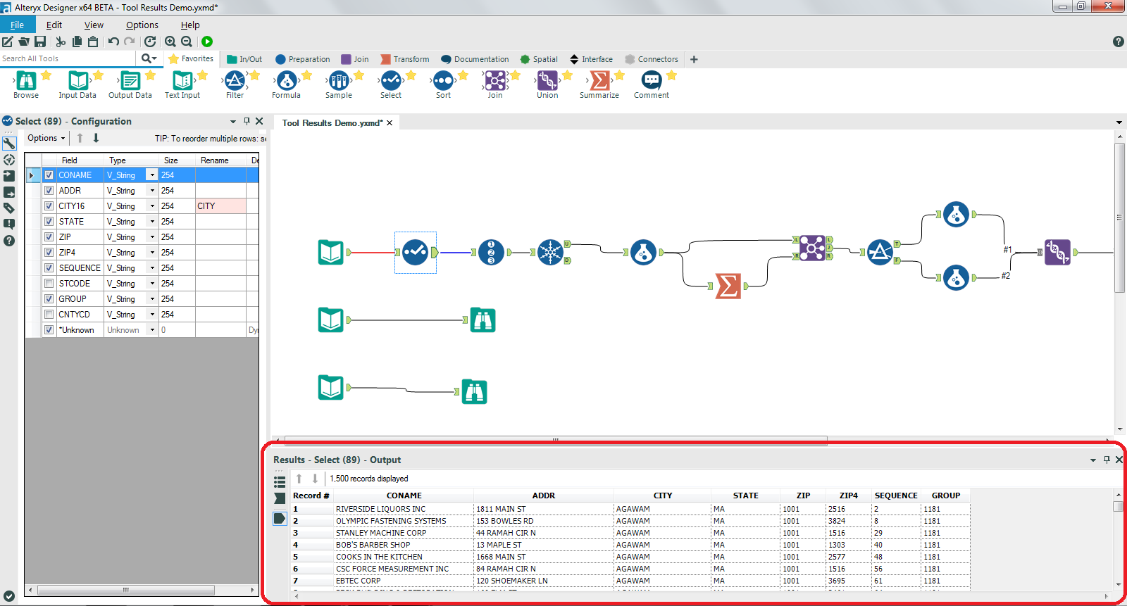 Alteryx Designer in action
