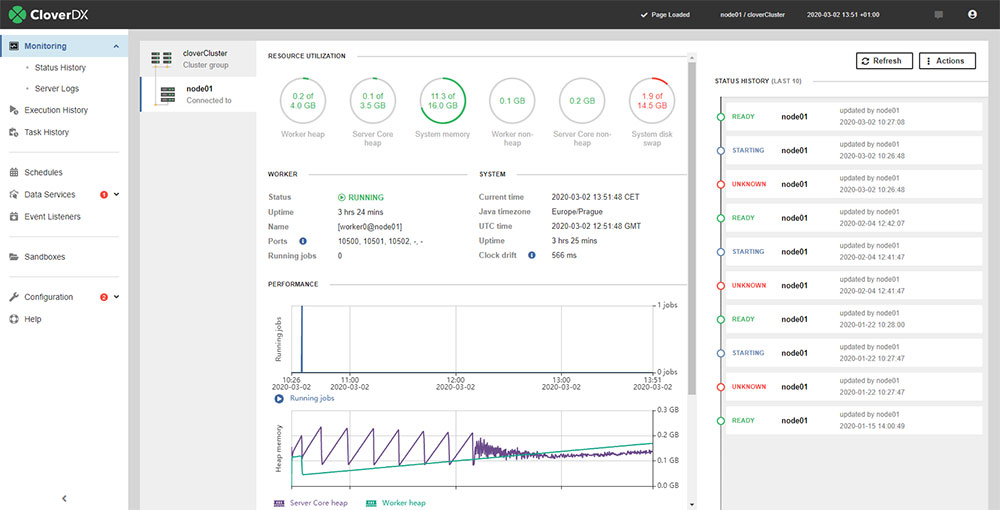 Screen shot of CloverDX Data Management software.