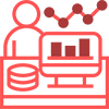 Icon of a man handling data