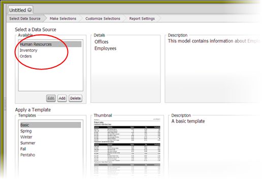 Screen shot of Pentaho Big Data software.
