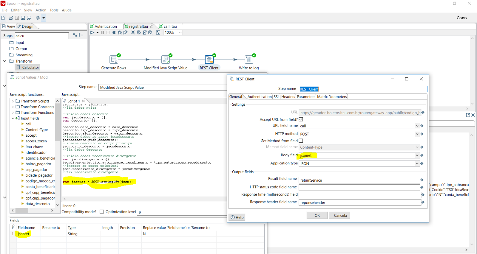 Picture of Pentaho Business Analytics Server tools.