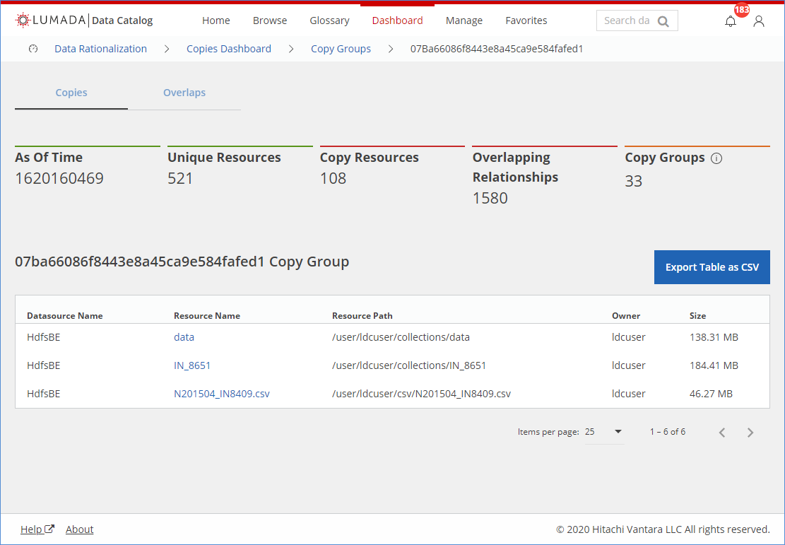 Screen shot of Lumada Data Services software.