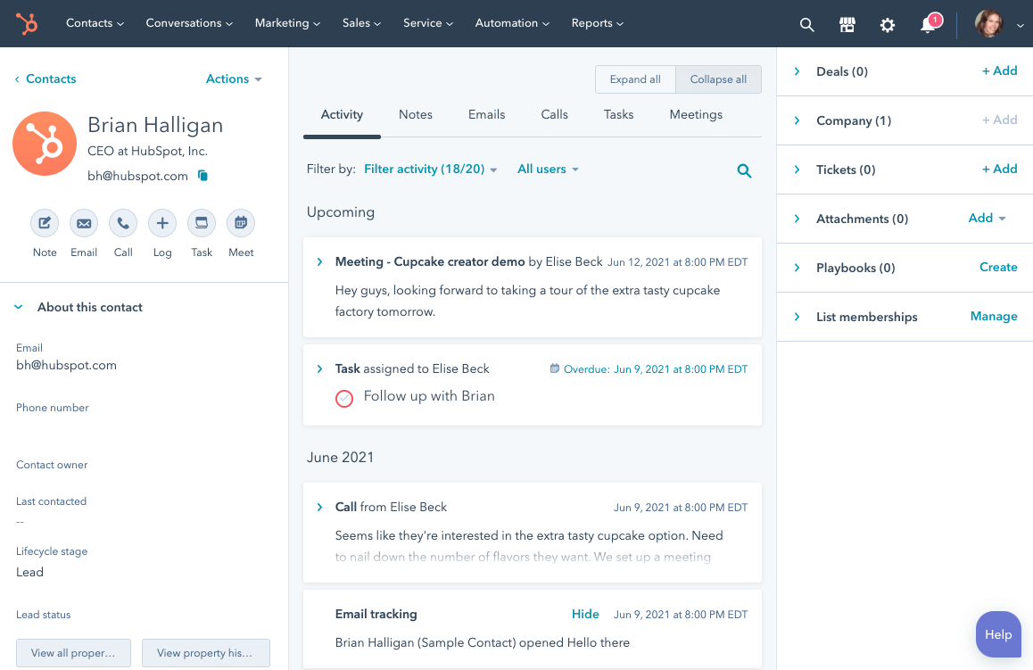 HubSpot CRM in action
