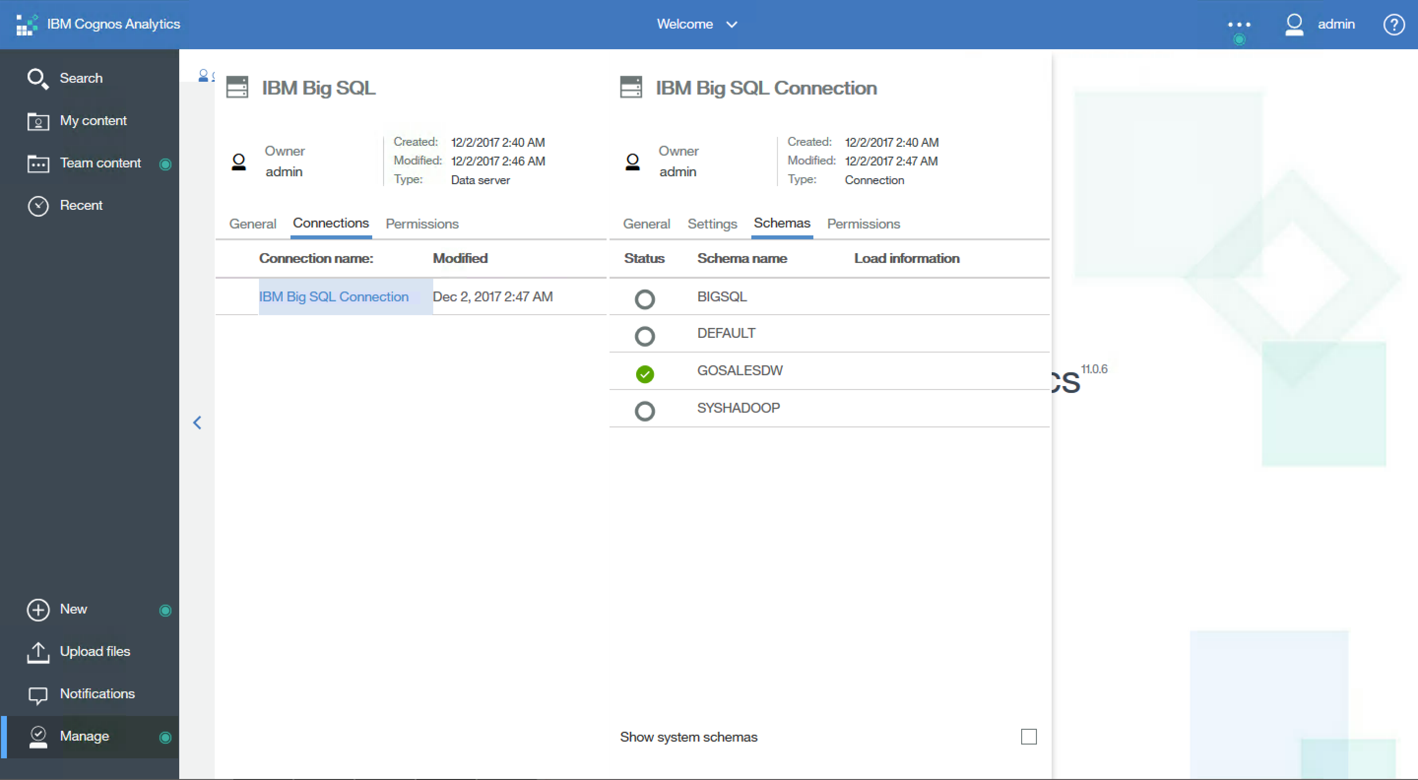 Screen shot of IBM Cognos Real-time Monitoring software.