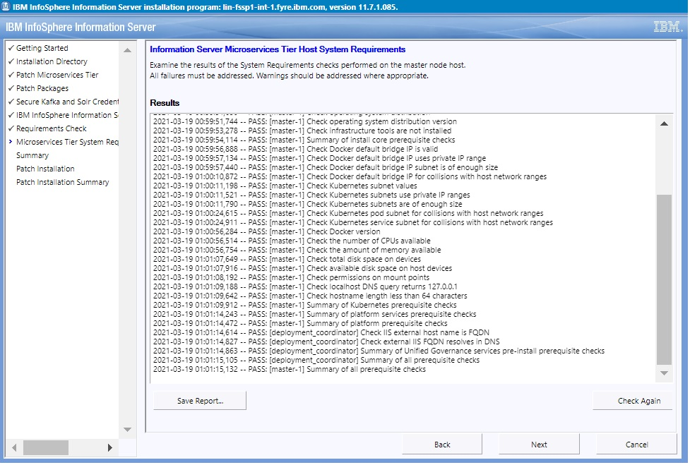 Screen shot of IBM Infosphere Information Server software.
