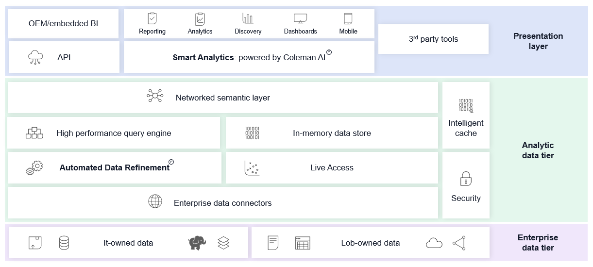 Screen shot of Birst Analytics software.