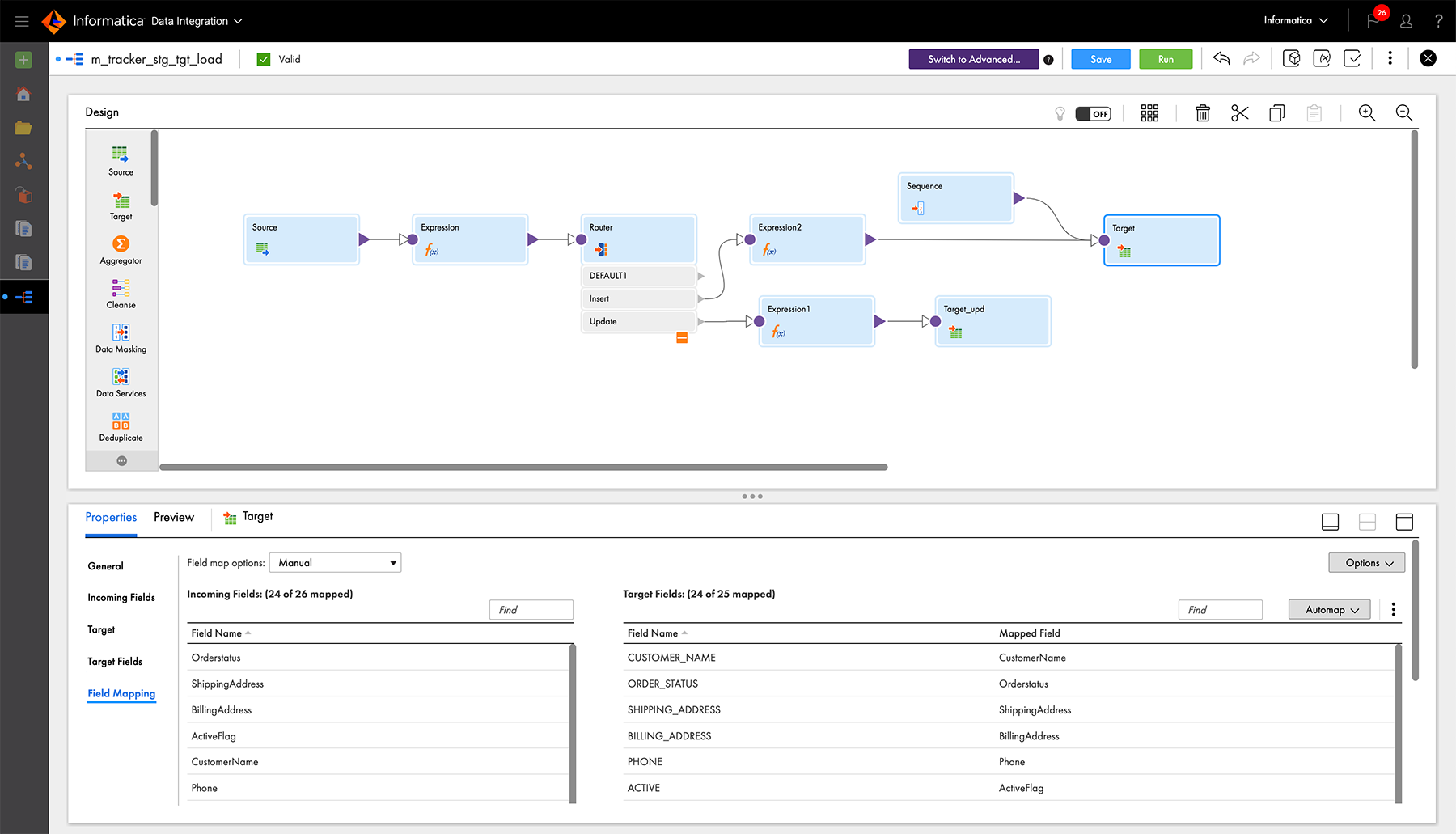 Screen shot of Informatica Big Data Parser software.