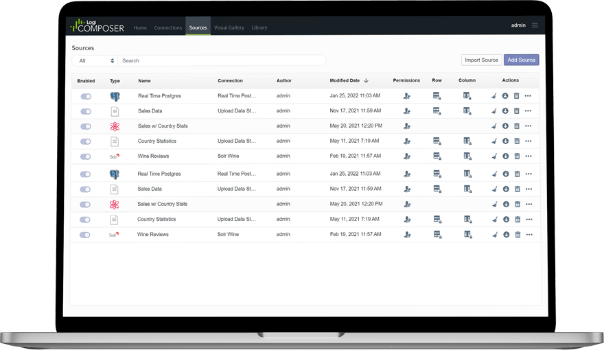 Picture of Logi Composer tools.
