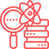 Icon of a magnifying glass and a database