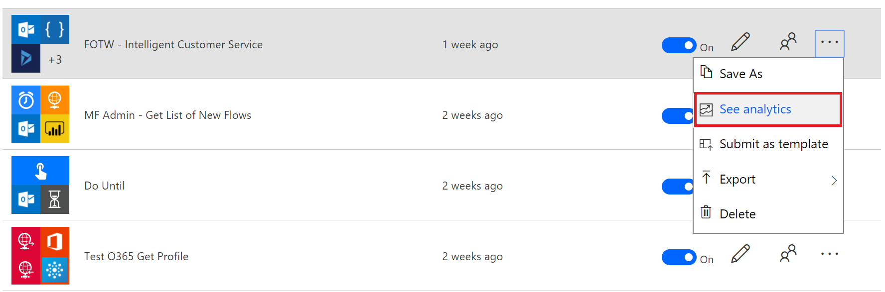 Microsoft Flow Analytics in action