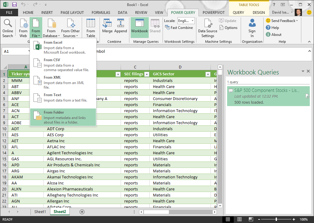 Picture of Microsoft Power Query tools.