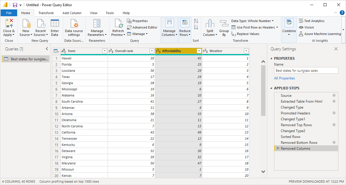 Picture of Power BI Desktop tools.