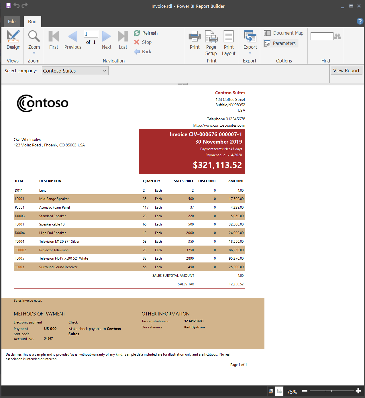 Picture of Power BI Report Builder tools.