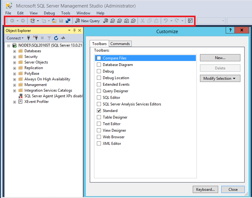 SQL Server Management Studio in action