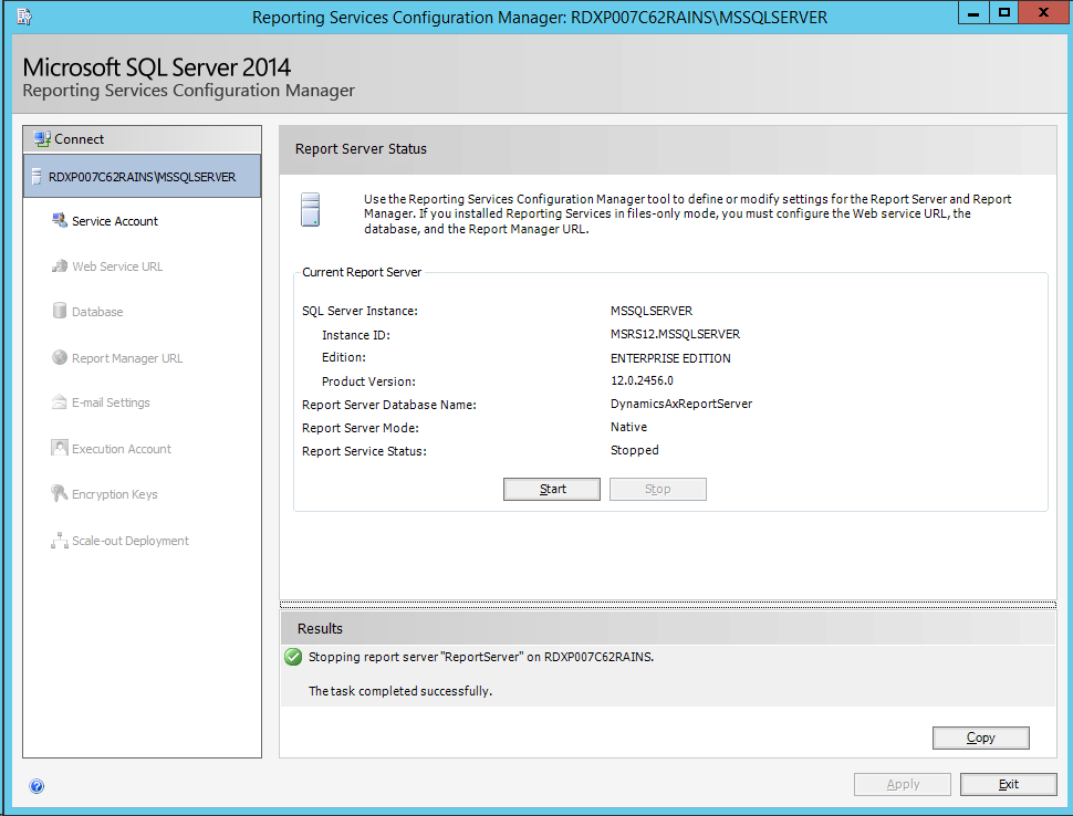 Picture of SQL Server Reporting Services tools.