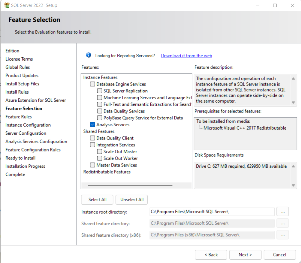 Picture of SSAS tools.