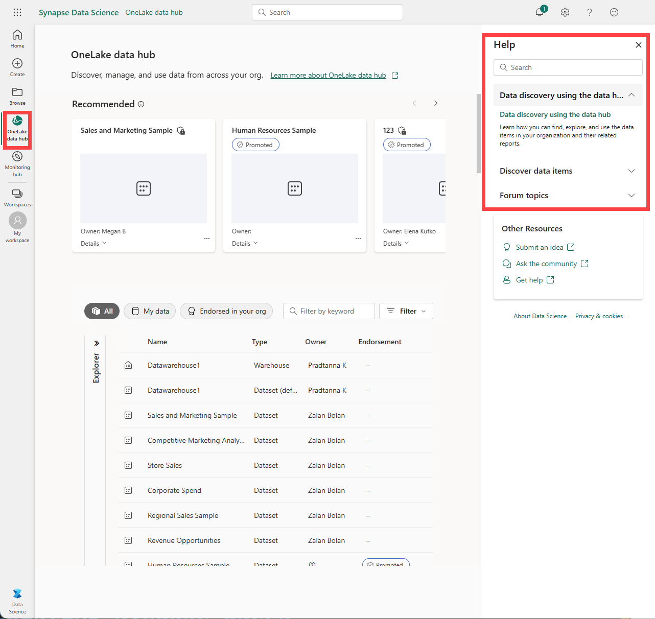 Screen shot of Microsoft Fabric software.