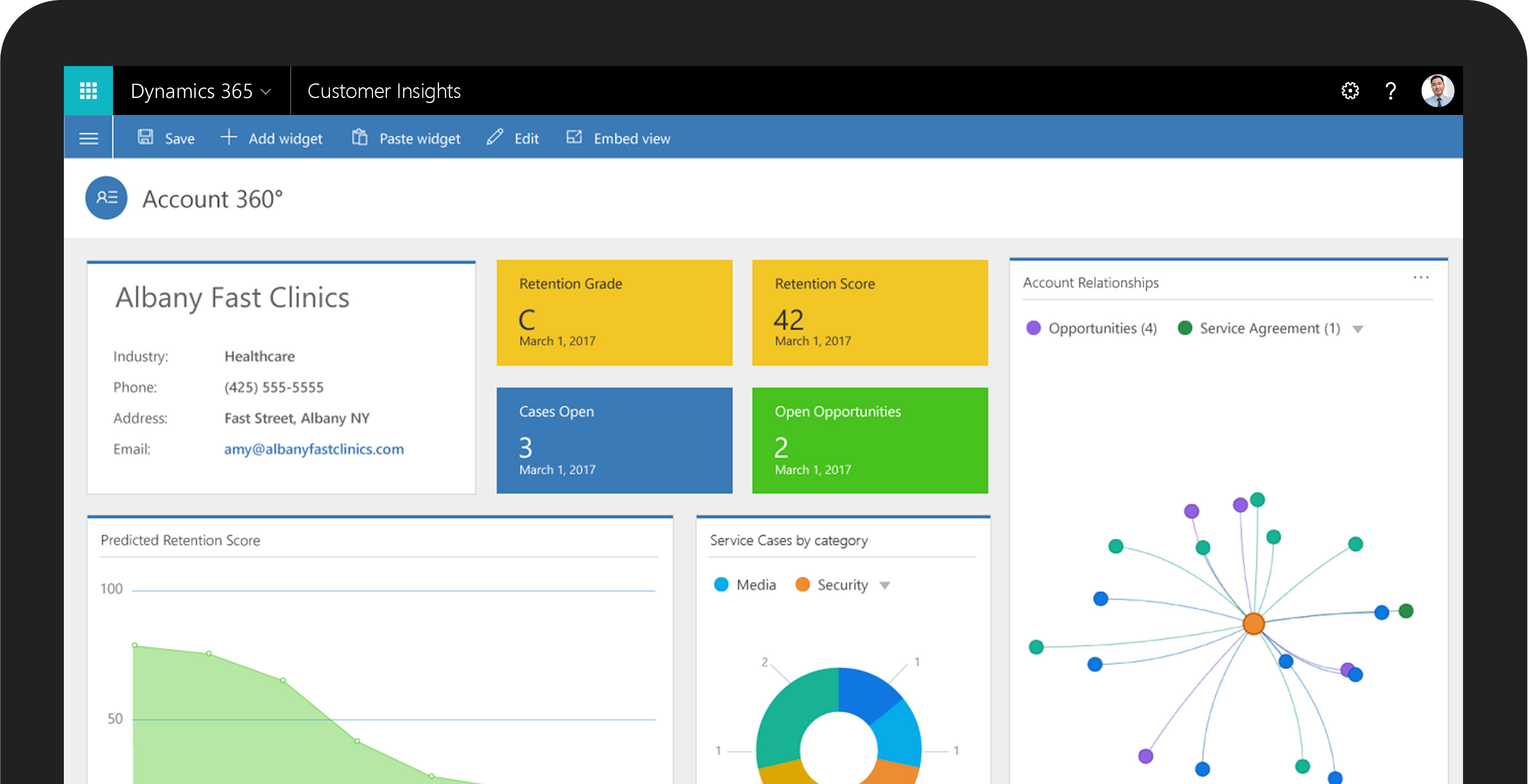 Screen shot of Microsoft Dynamics 365 software.