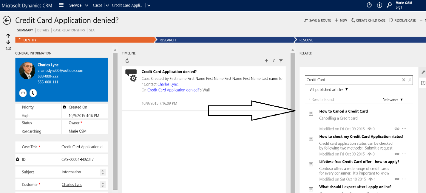 Screen shot of Microsoft Dynamics CRM software.