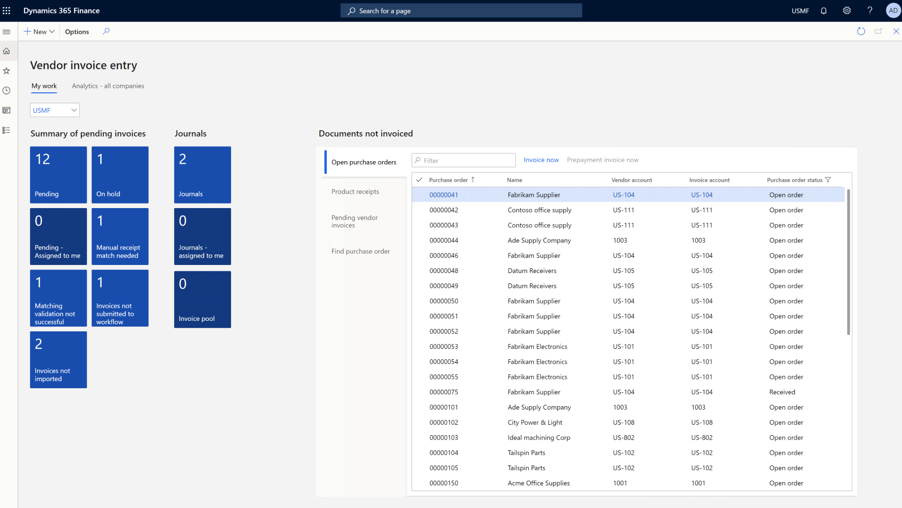 Screen shot of Microsoft Dynamics software.