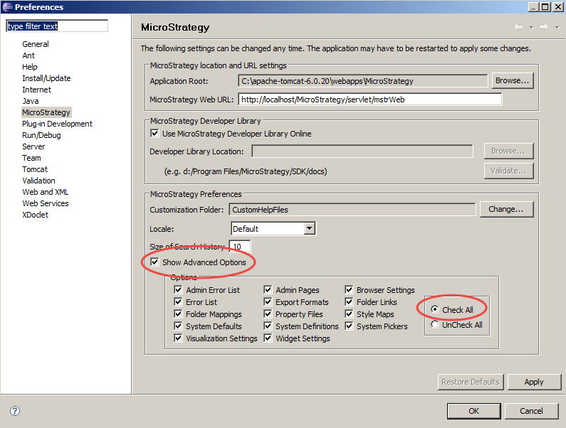 Picture of MicroStrategy Web Report Editor tools.
