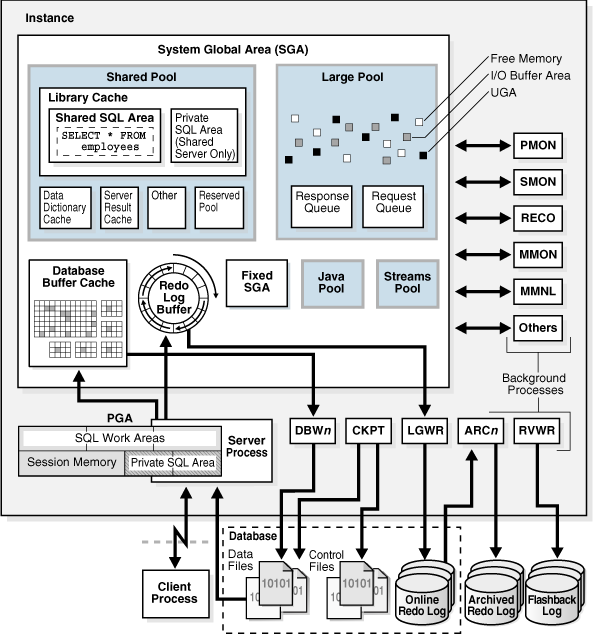 Screen shot of Oracle Database software.