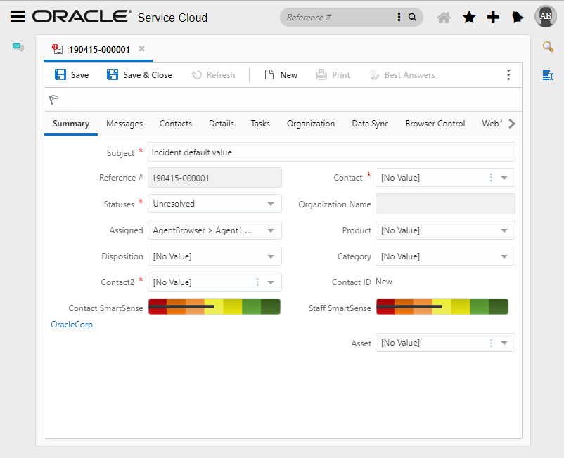 Picture of Oracle Service Cloud tools.