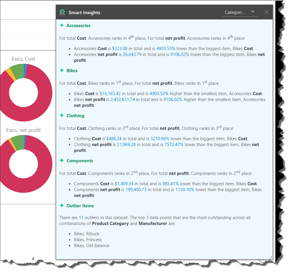 Screen shot of Pyramid Smart Insights software.