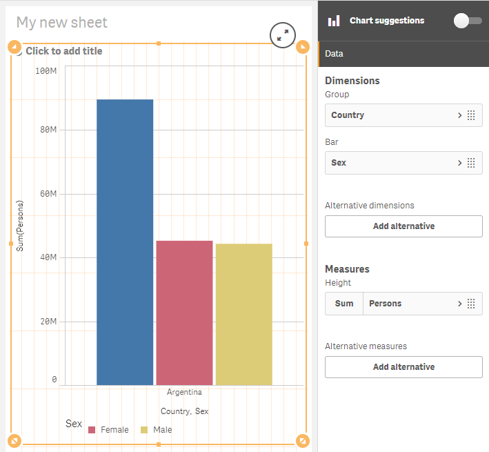 Screen shot of Qlik Datamarket software.