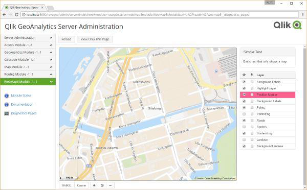 Picture of Qlik Geoanalytics Server tools.