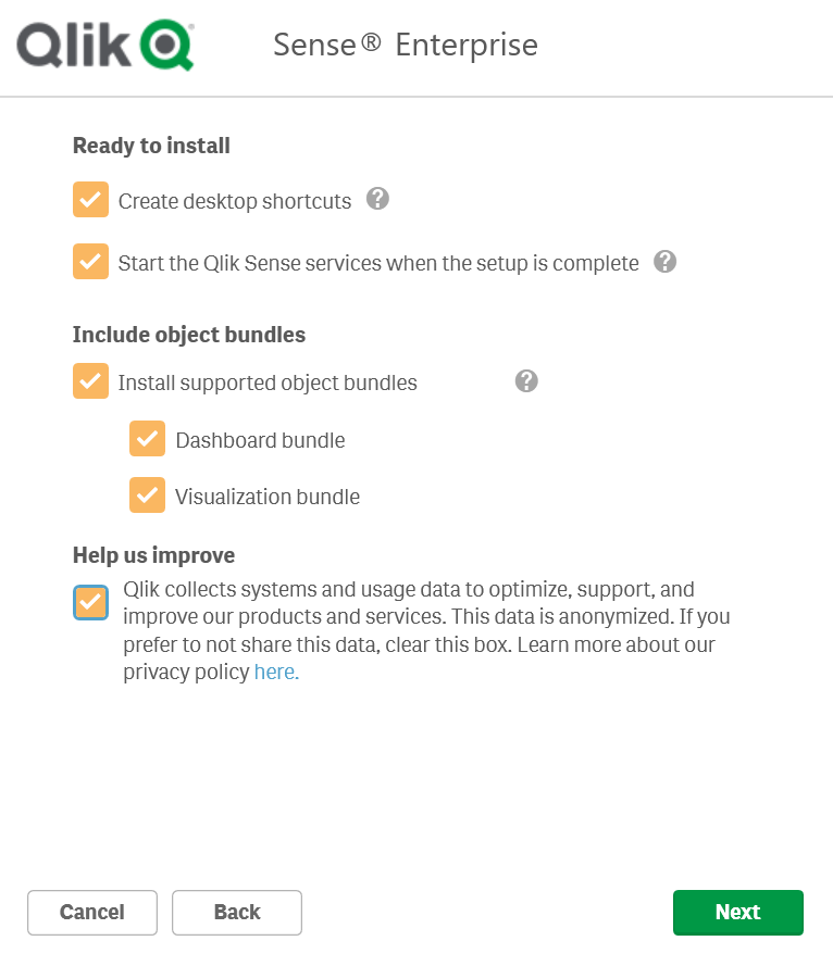 Screen shot of Qlik Sense Enterprise software.