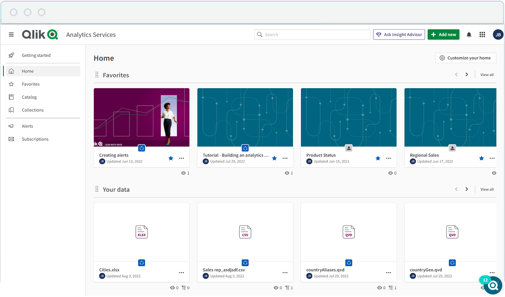 Screen shot of Qlik Sense software.