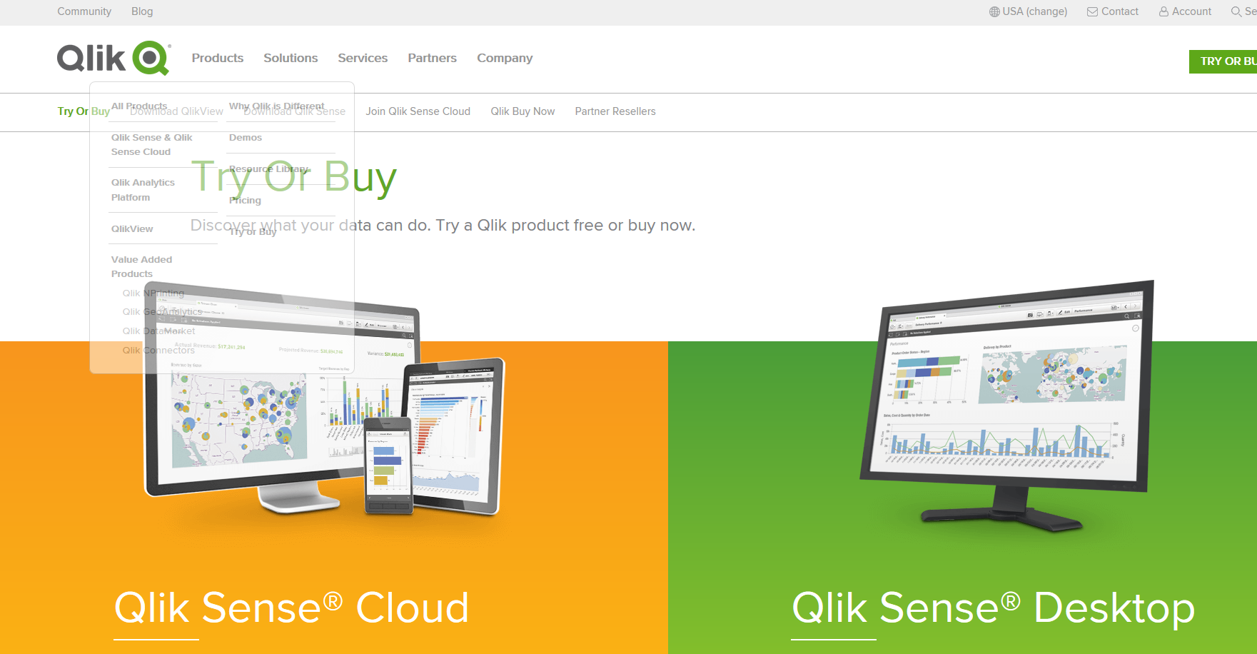 Screen shot of Qlik Sense Server software.