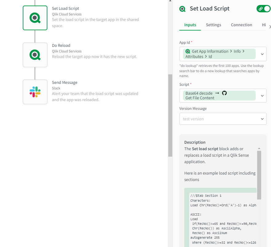 Picture of Qlik Automation tools.