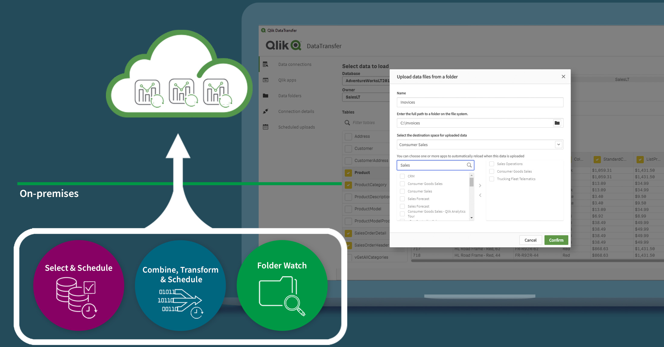 Screen shot of Qlik Data Exchange software.