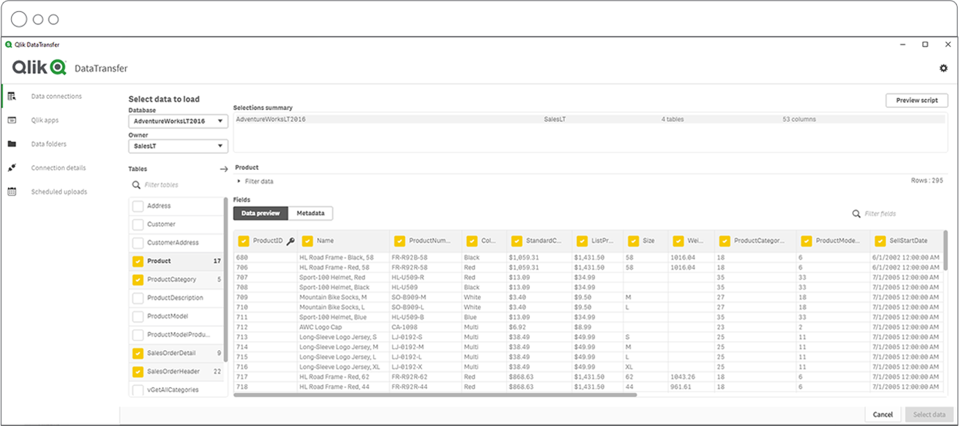 Picture of Qlik DataTransfer tools.