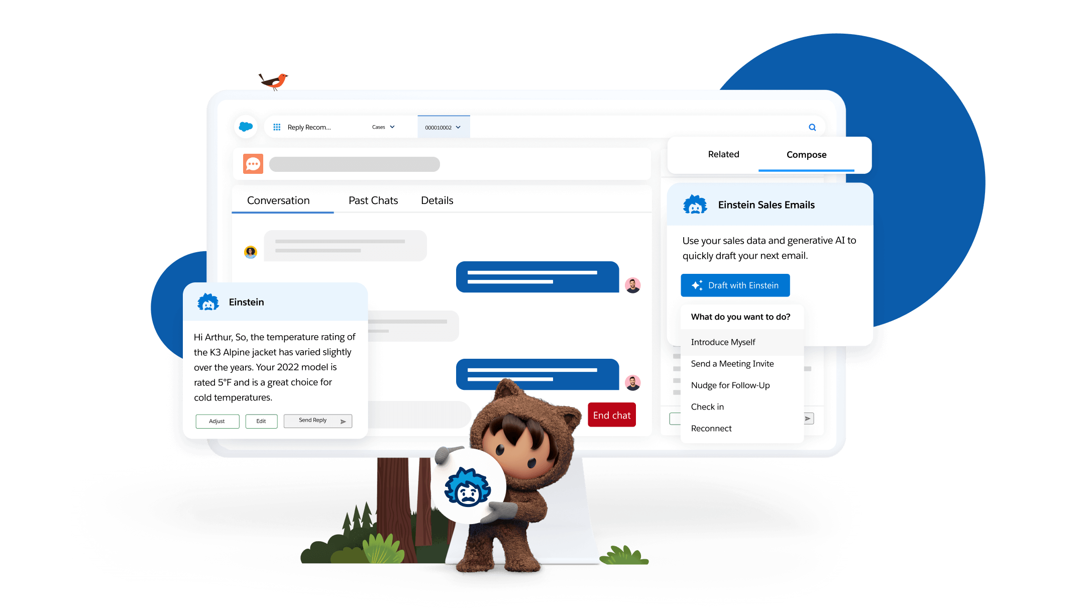 Screen shot of Salesforce AI software.