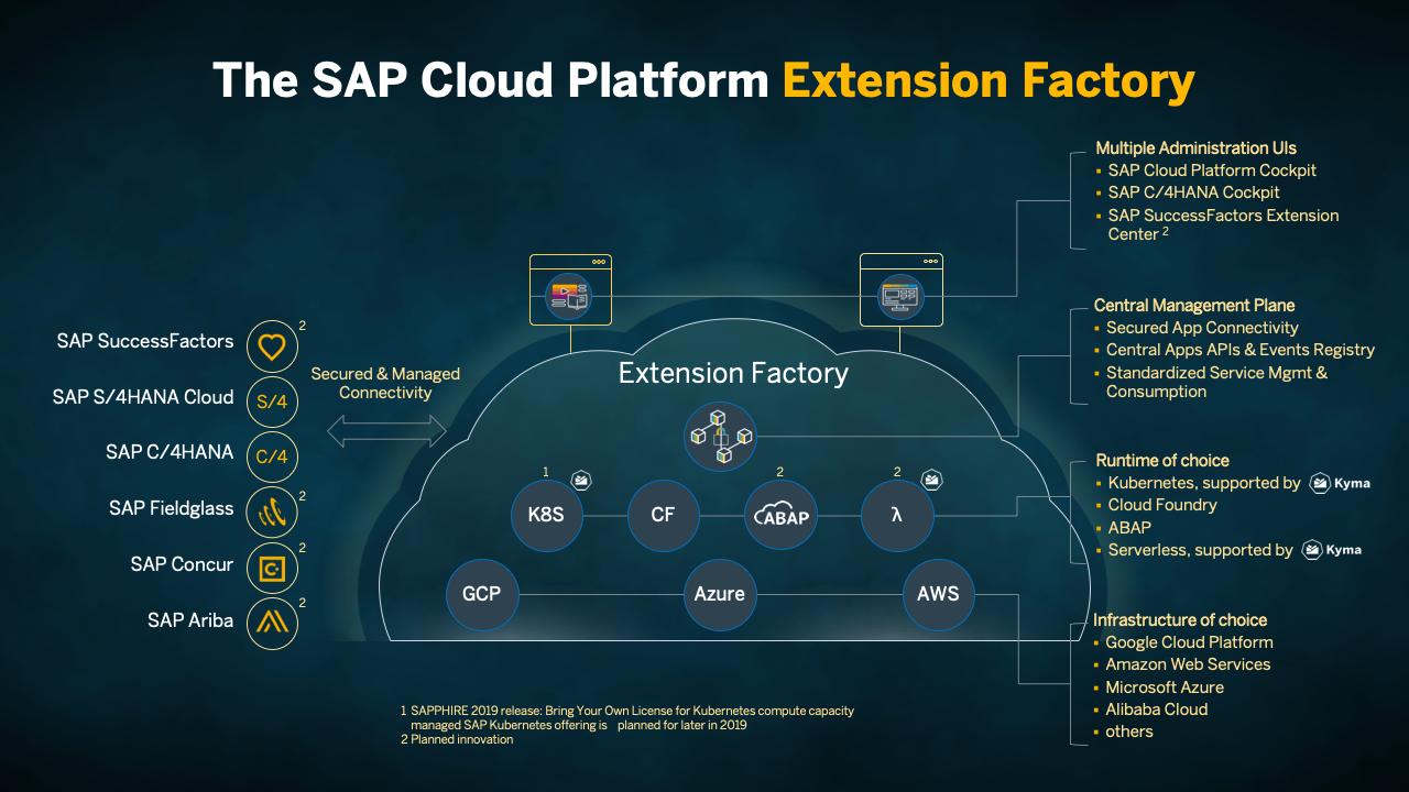 Screen shot of SAP Cloud Platform software.