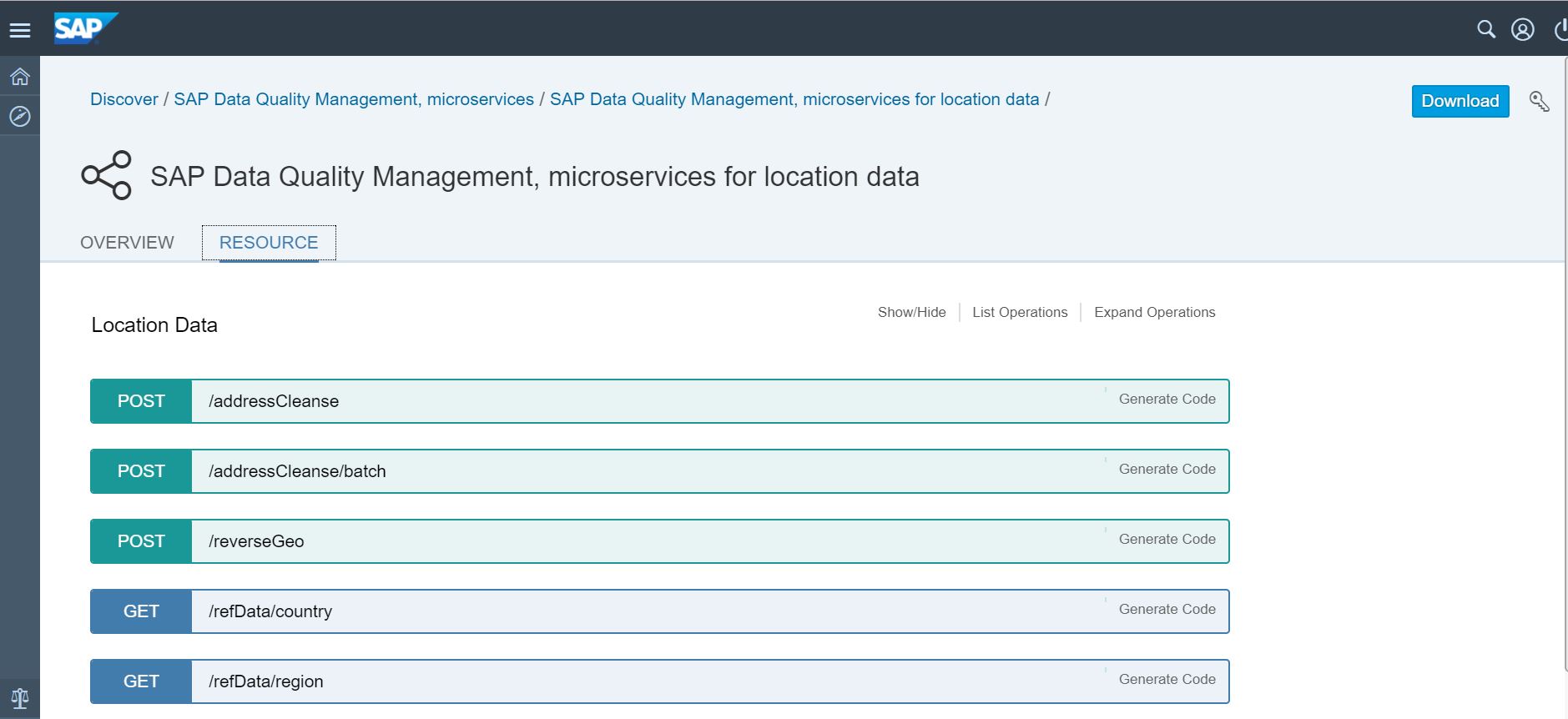 Screen shot of SAP Data Quality Management software.