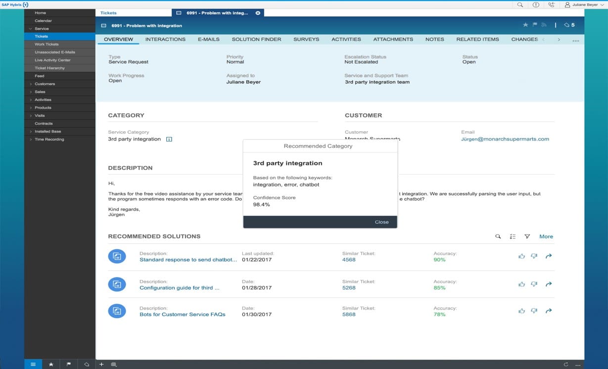 Picture of SAP Leonardo Machine Learning tools.