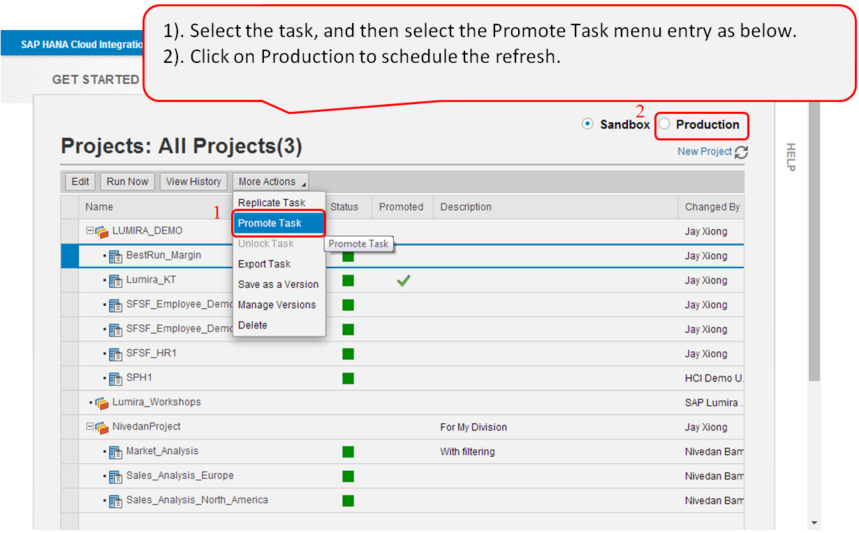 Screen shot of Lumira Cloud software.