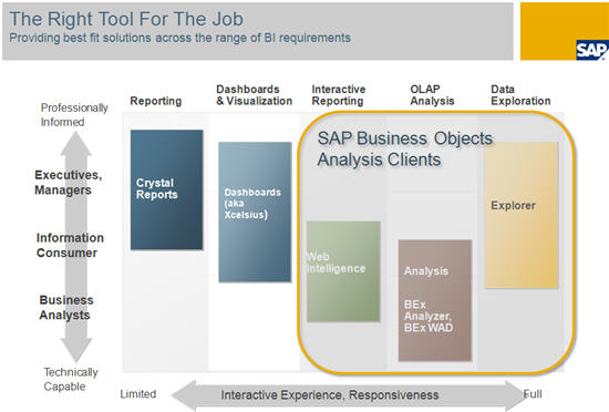 Screen shot of SAP BusinessObjects Analysis software.