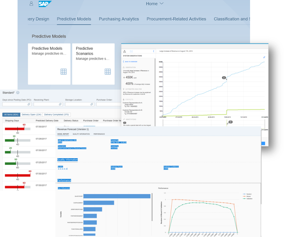 Screen shot of SAP Predictive Analytics software.