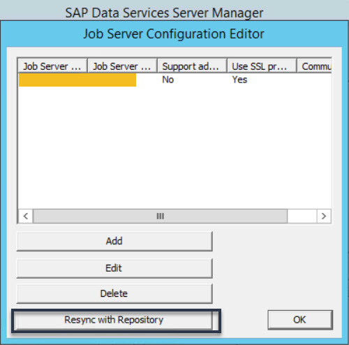 Screen shot of SAP Data Services software.