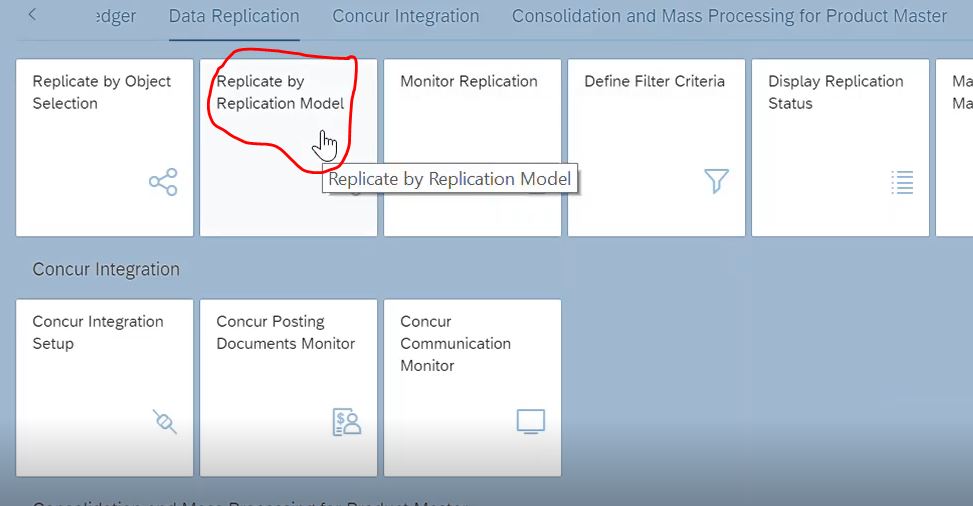 Screen shot of SAP Replication software.