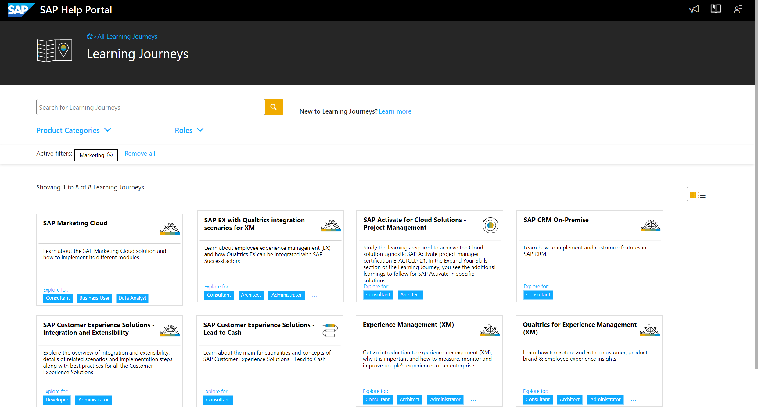 Picture of SAP Customer Experience tools.