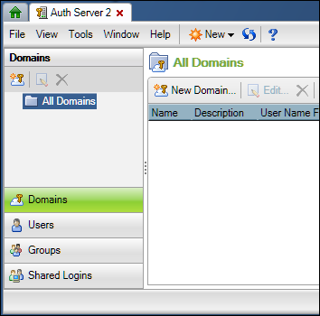 Screen shot of Dataflux Authentication Server software.