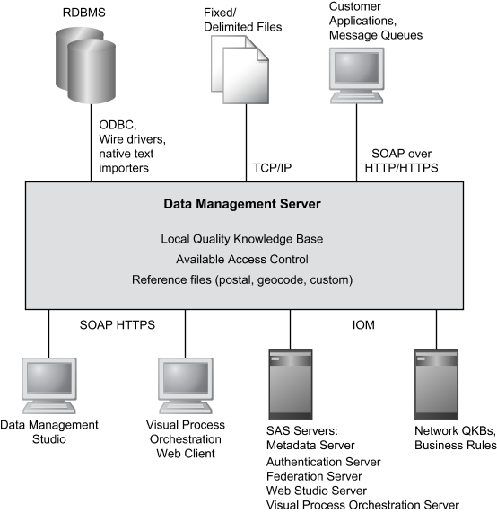 Picture of Dataflux Data Management Server tools.