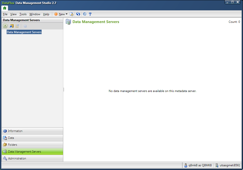 Picture of Dataflux Data Management Studio tools.